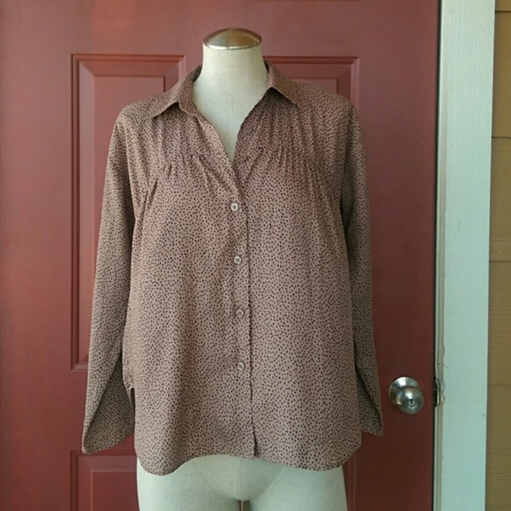 BCBGeneration Hi-Low Printed Button Up